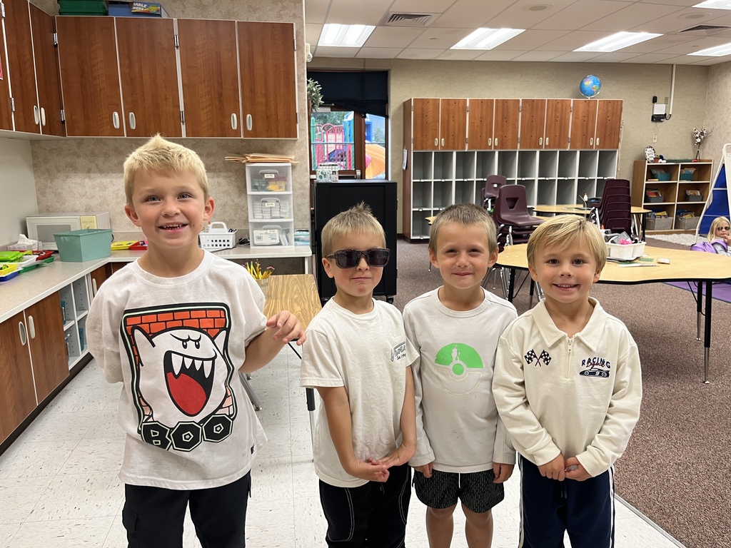 Foothills Elementary students wearing white clothing and sunglasses to celebrate Internet Safety Day during Safety Week.