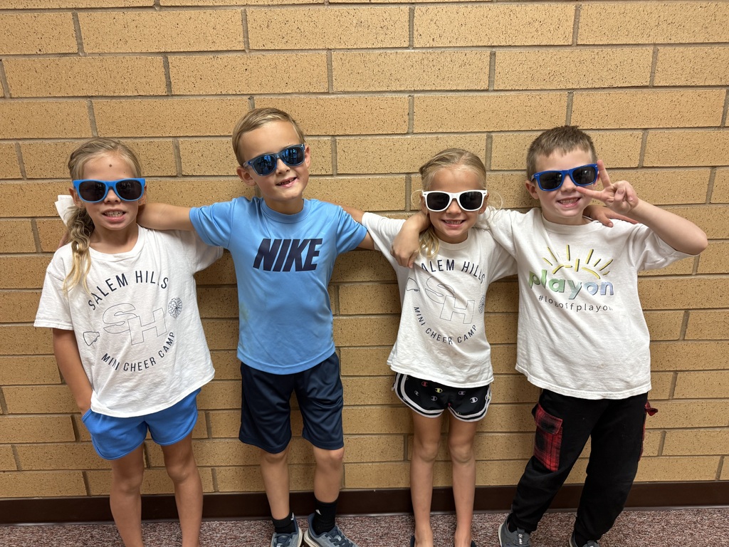 Foothills Elementary students wearing white clothing and sunglasses to celebrate Internet Safety Day during Safety Week.