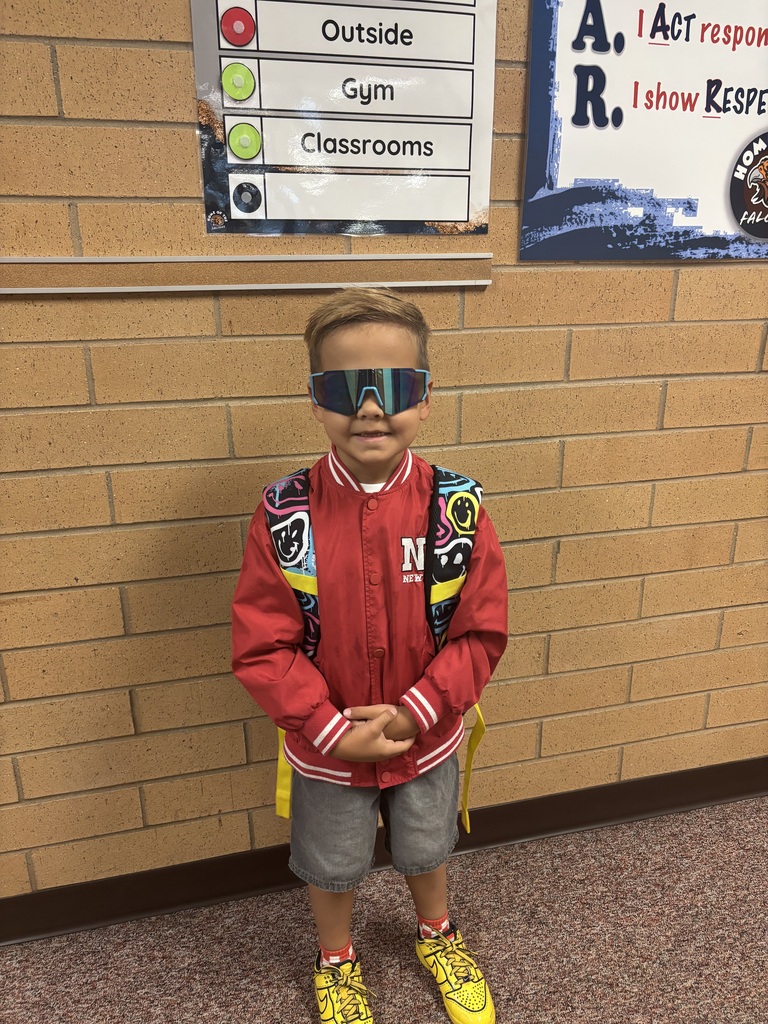 Foothills Elementary students wearing white clothing and sunglasses to celebrate Internet Safety Day during Safety Week.