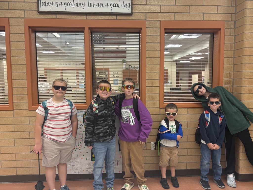 Foothills Elementary students wearing white clothing and sunglasses to celebrate Internet Safety Day during Safety Week.