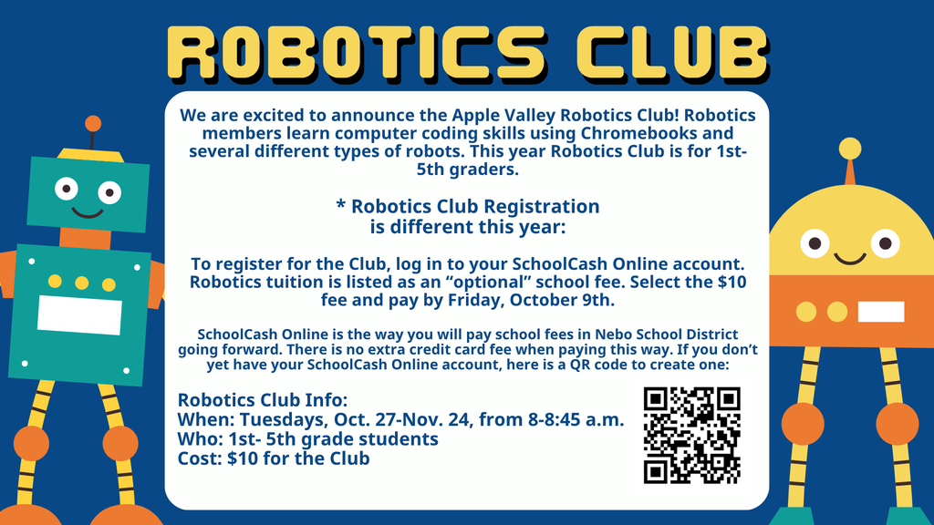 Robotics club signup information