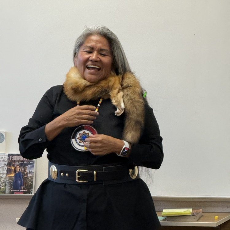  River Smith’s grandmother sharing about her experiences and traditions as a member of the Paiute Tribe