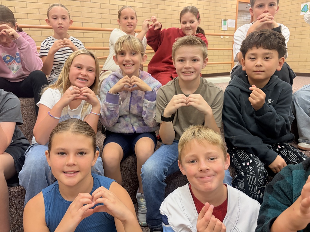 Students participating in a Falcon Flight lesson by playing Four Corners, talking with classmates, and building connections with other Falcons.