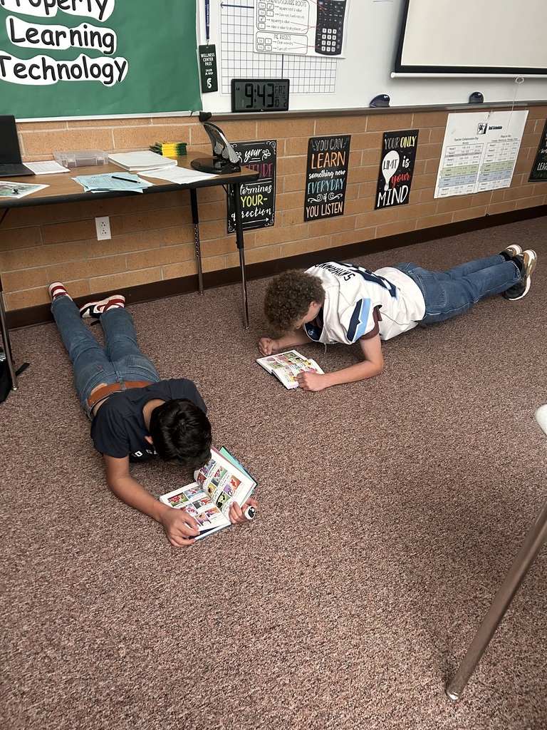 students reading