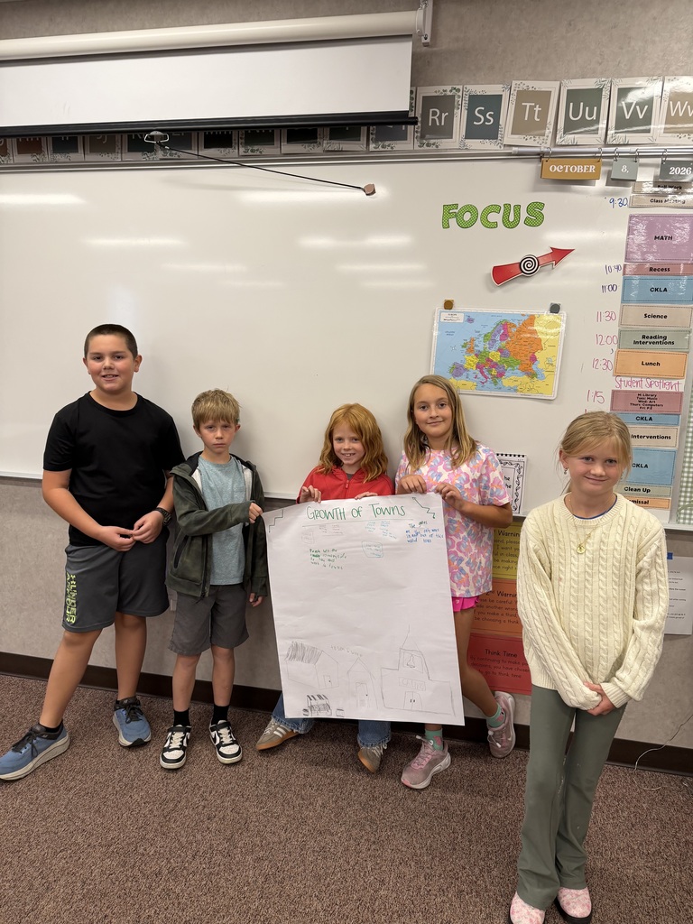 students holding a poster they created
