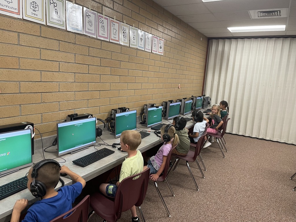 students working on the computers