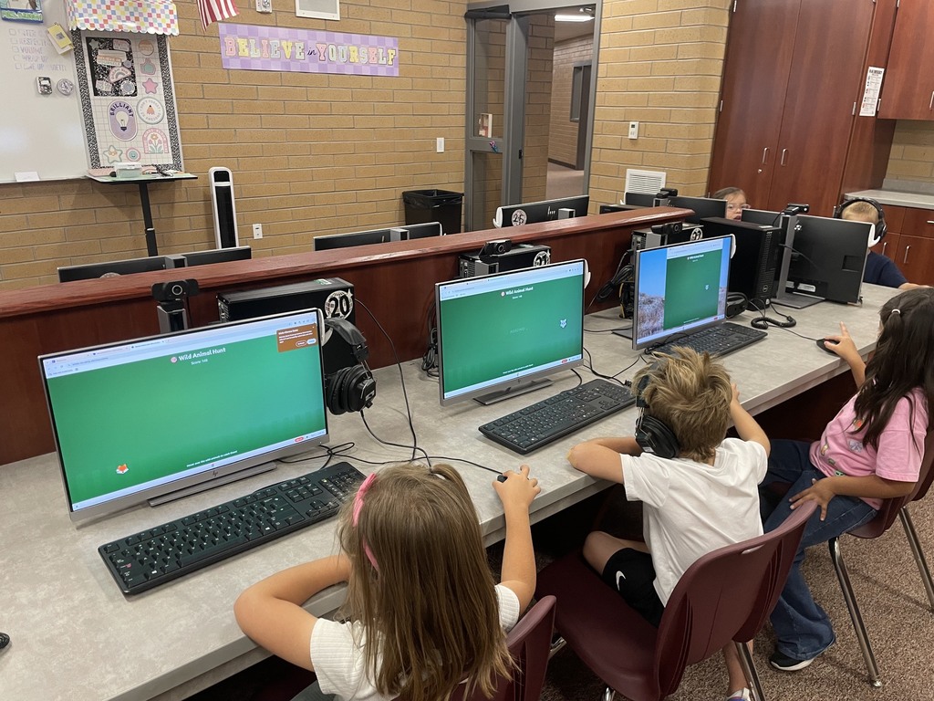 students working on the computers