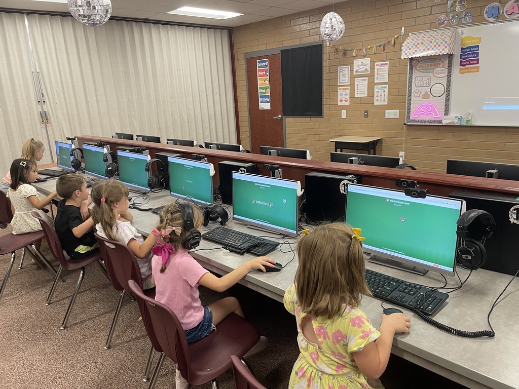 students working on the computers