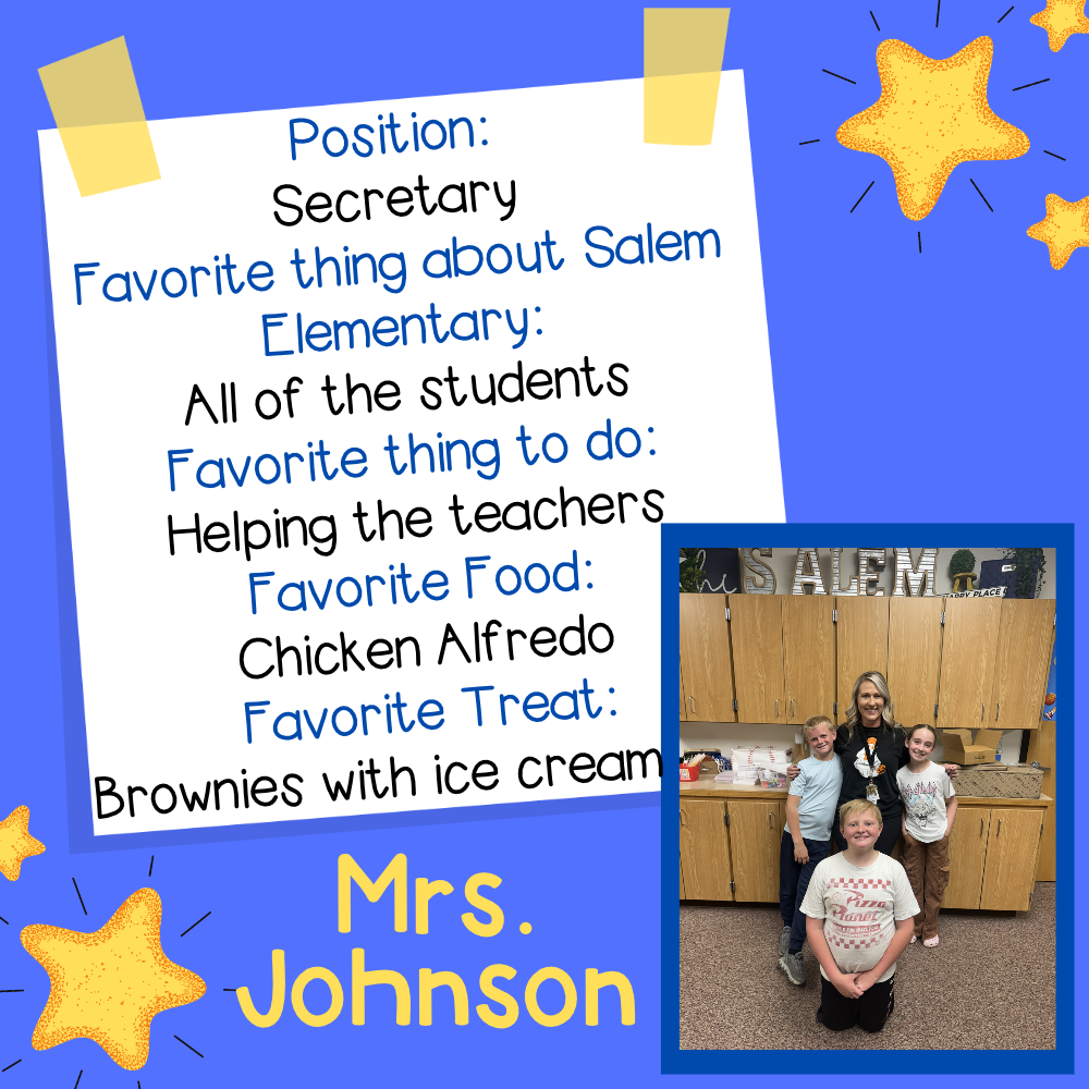 Teacher Spotlight Mrs. Johnson