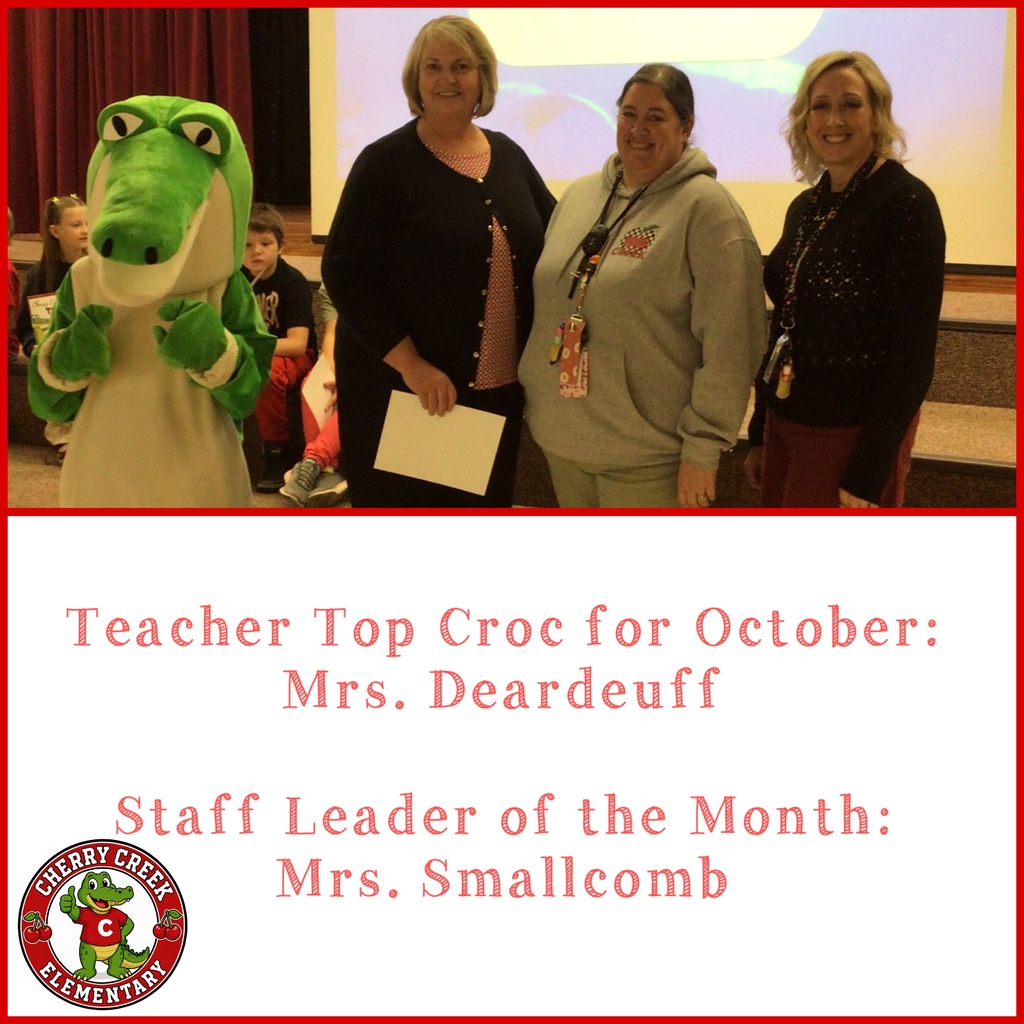 Teacher Top Croc & Staff Leader of the Month
