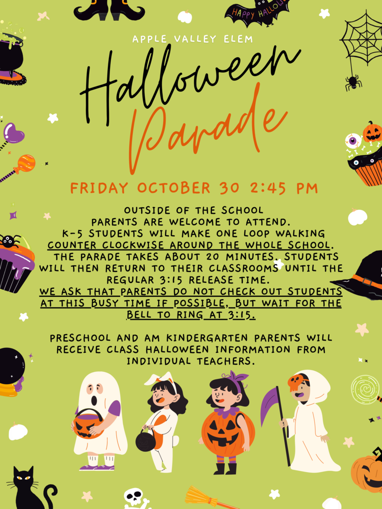 halloween parade Friday oct 30 2:45 pm