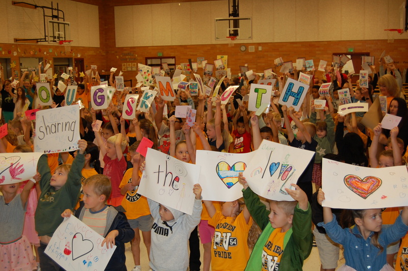 Special signs made by students for Doug Smith Subaru