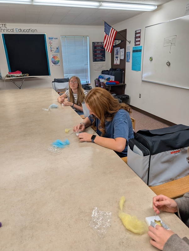 Students felted wool.