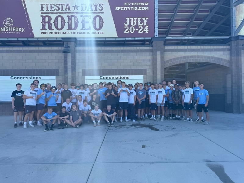 football players at the fairgrounds