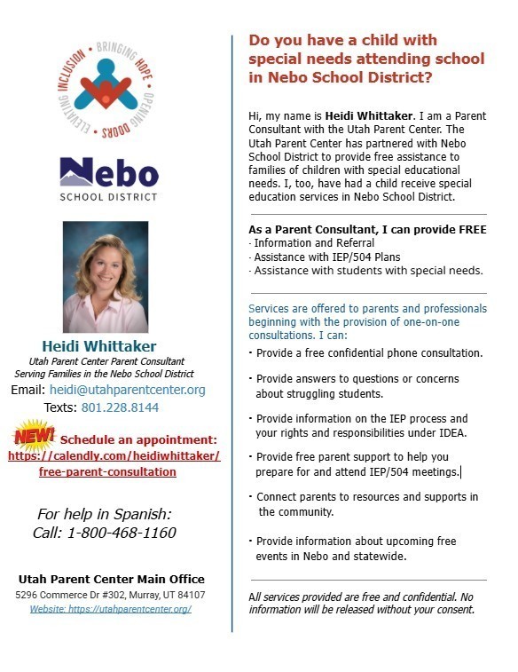 Information on Heidi Whittaker, Parent Consultant