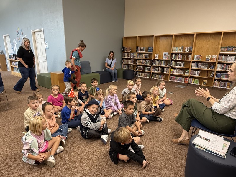 Mrs.  Brickey's class visits the library