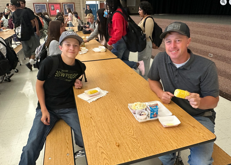 Jake Harward with student