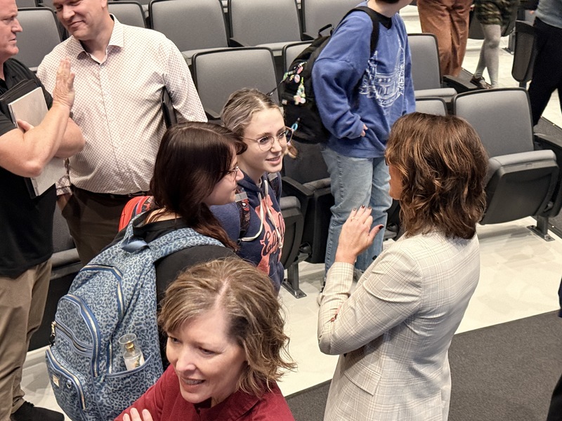 students talking