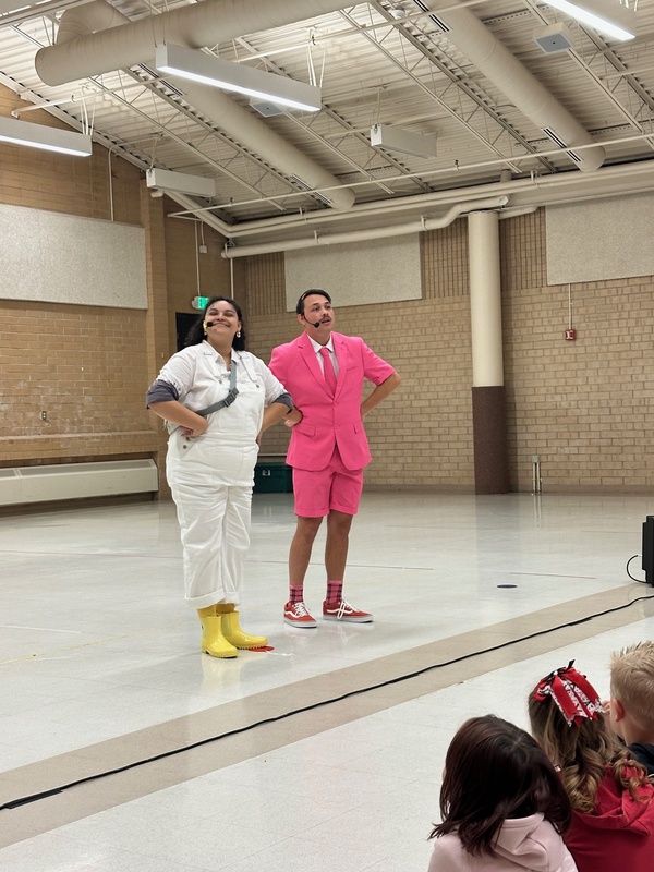 actors performing for students