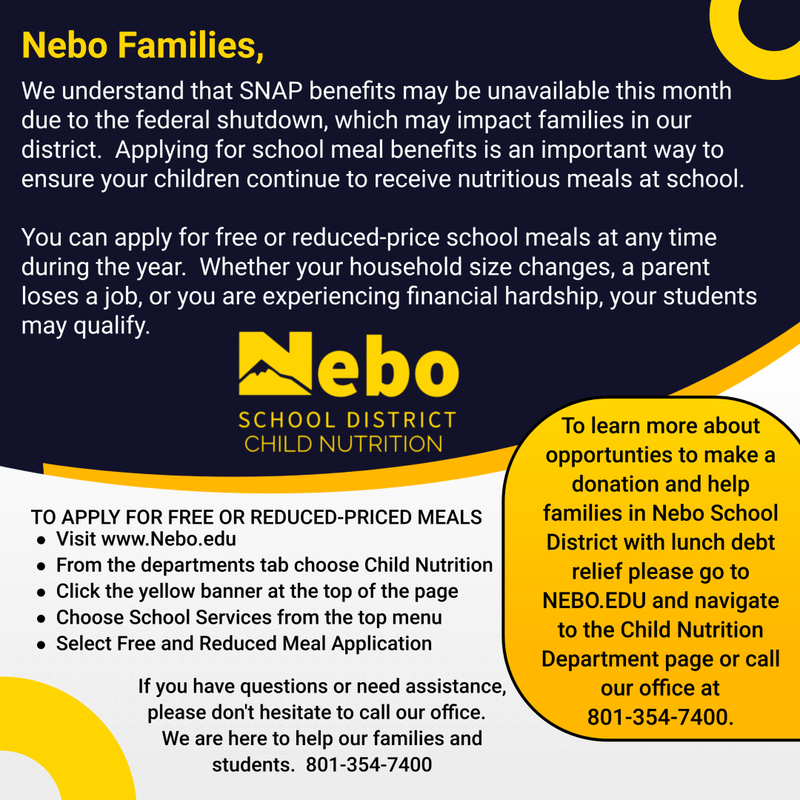Flyer on how to apply for free and reduced lunch