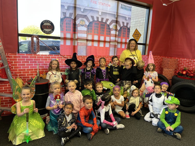 kids in Halloween costumes