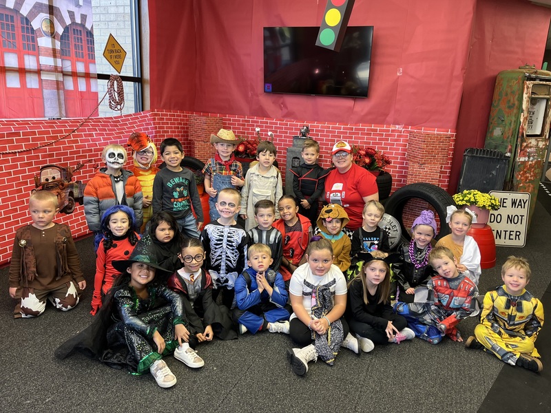 kids in Halloween costumes