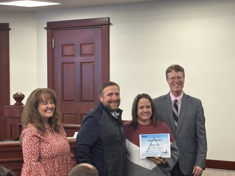 Jen Nielson- Peak award winner with Rick Nielson, Board Member, & Andy Gull