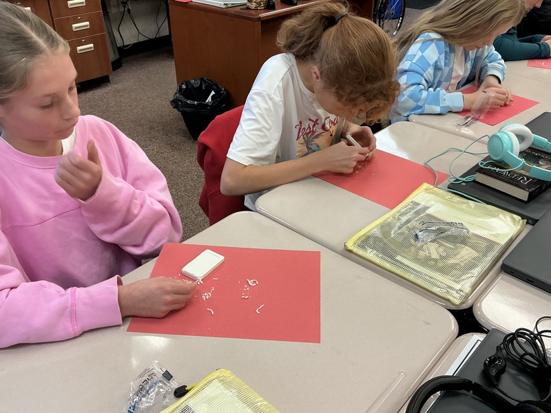 The 5th grade students in Mrs. Staheli’s class practiced their sculpting skills, following in the footsteps of the great artist, Michelangelo.