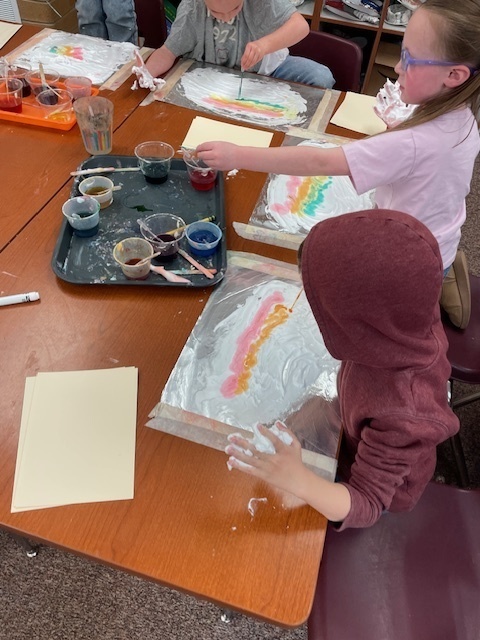 Shaving Cream fun in Art Class!