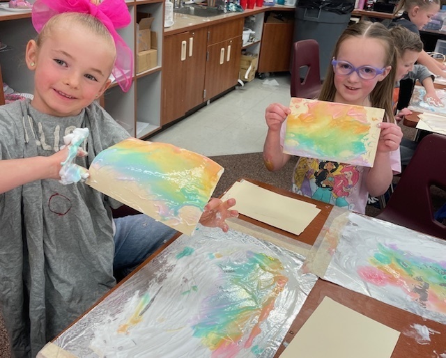 Shaving Cream fun in Art Class!
