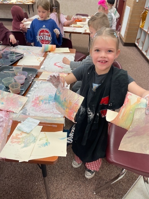 Shaving Cream fun in Art Class!