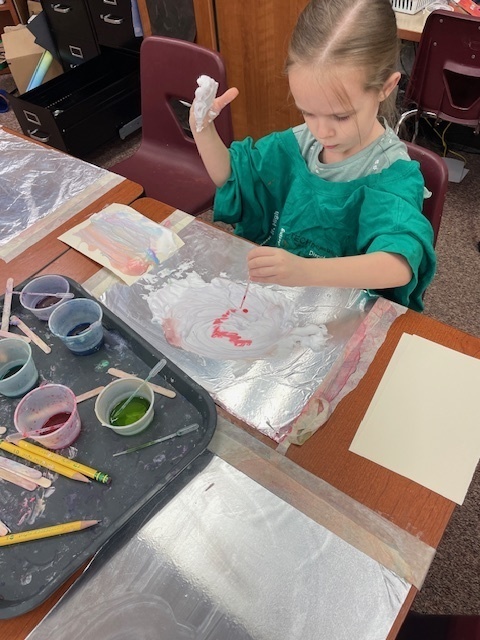 Shaving Cream fun in Art Class!