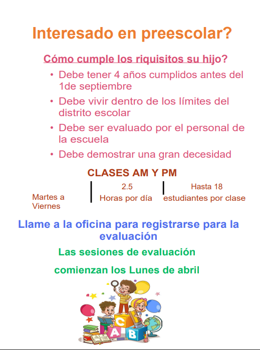 Preschool Flyer Spanish