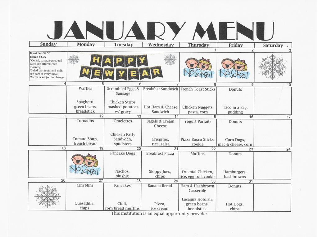 January Menu