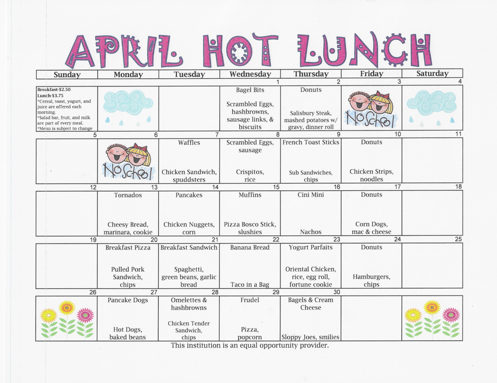 April Menu 