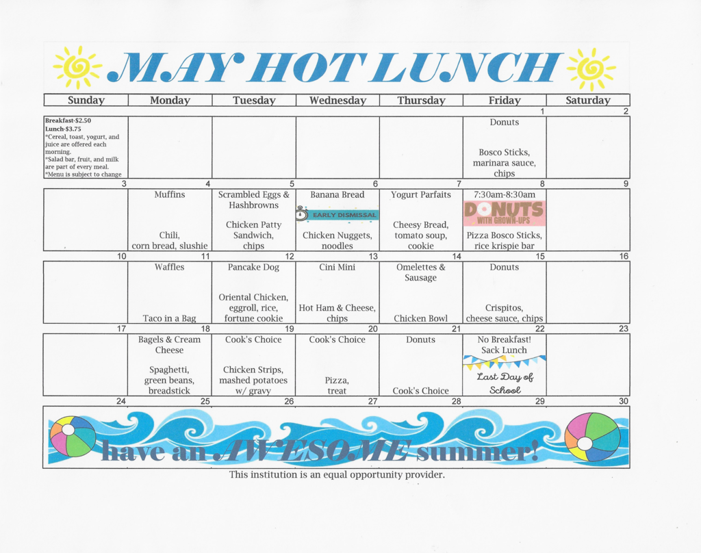 May Menu 