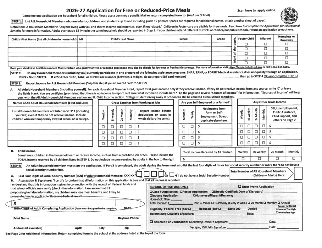 free and reduced application pg 1