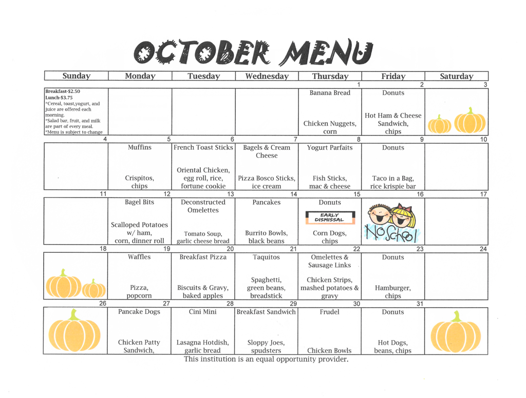 October Menu