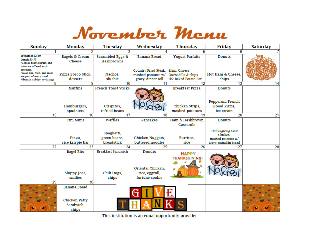 November Menu