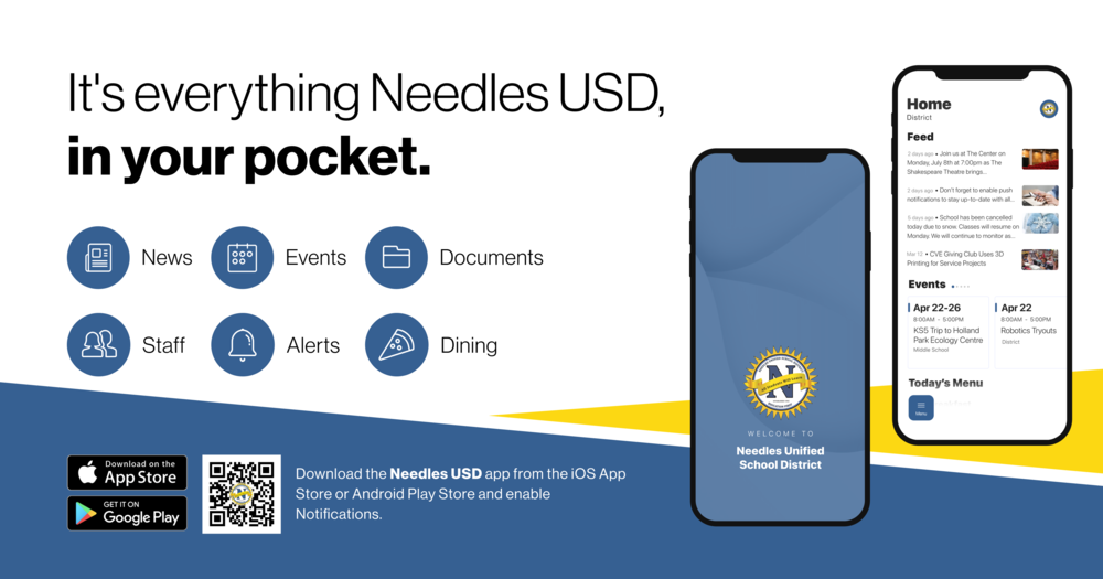 Needles USD App. Please call school for information. 