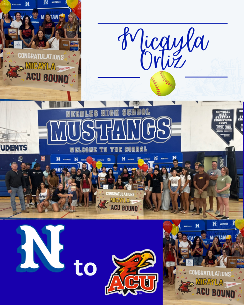 Student signing with friends and family around