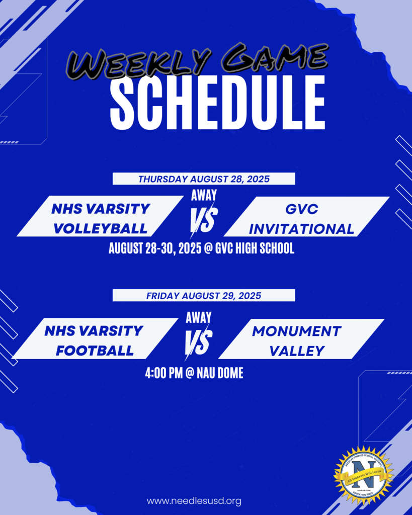 List of sporting events for the week.