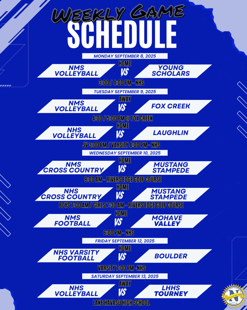 sporting events list for the week.