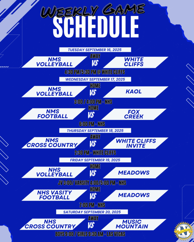 List of sporting events for the week.