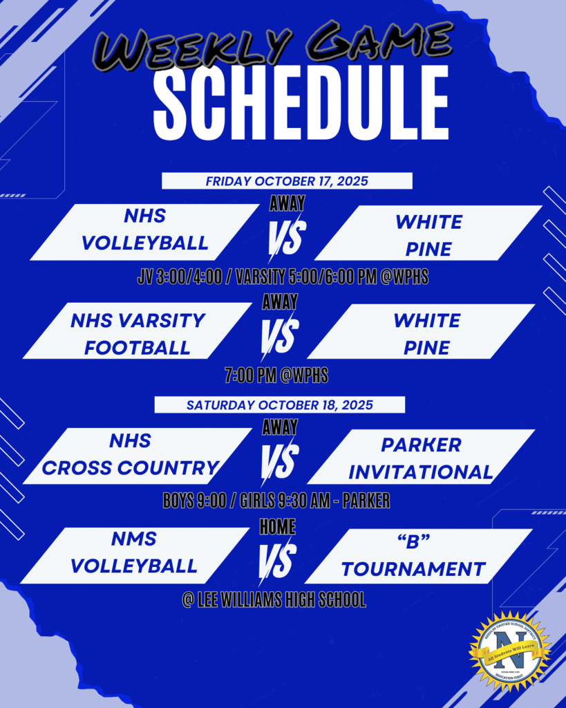 List of sporting events for the week.