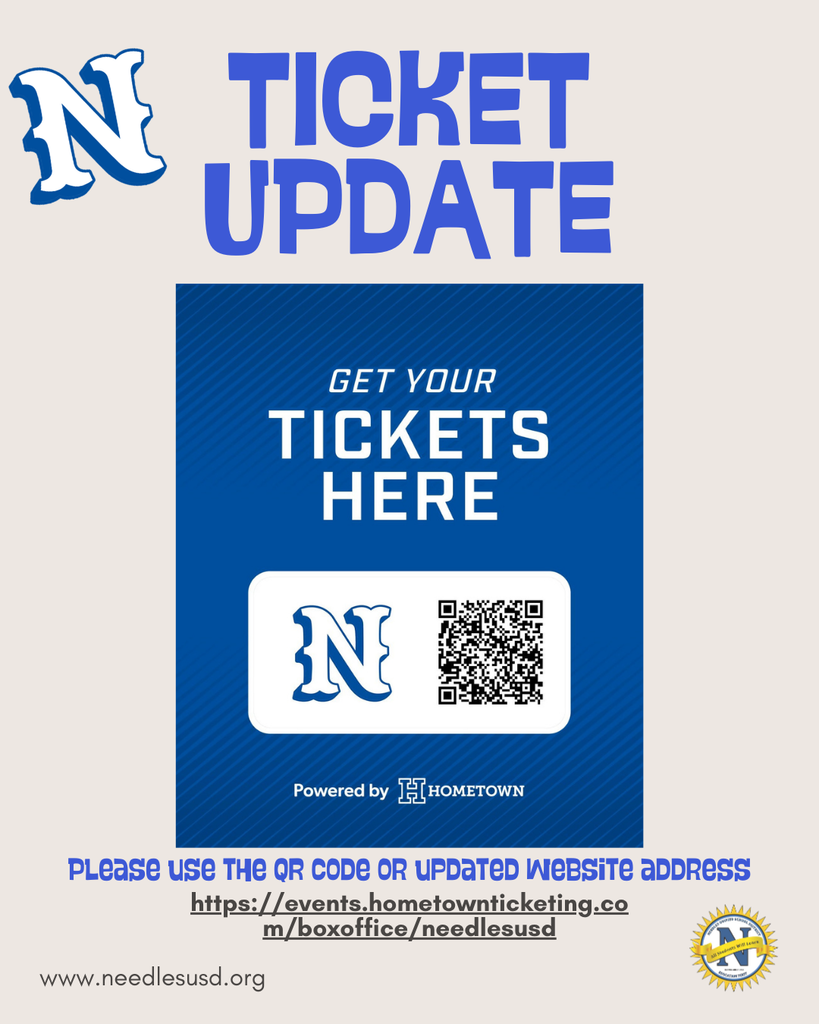 Alt text: “Ticket update announcement with a large 'N' logo and 'Get Your Tickets Here' text. Includes a QR code and a website link for purchasing tickets.”