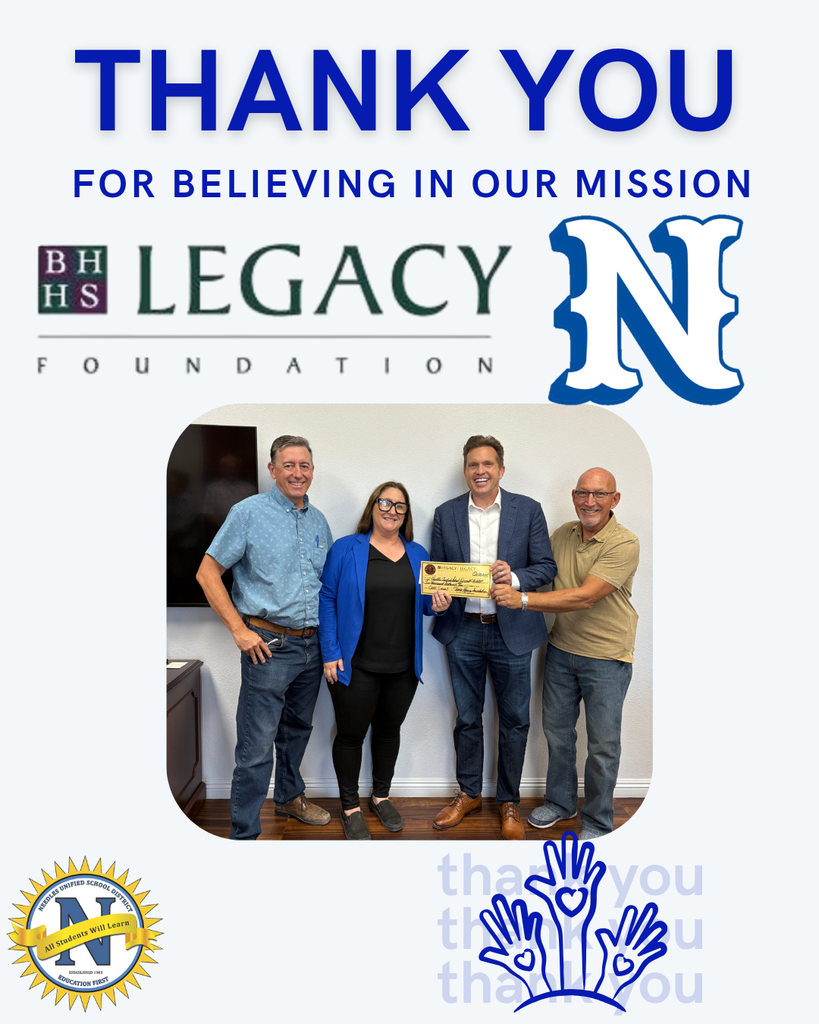 Four people stand smiling, holding a donation check. Text reads "Thank you for believing in our mission." Logos include BHHS Legacy Foundation.