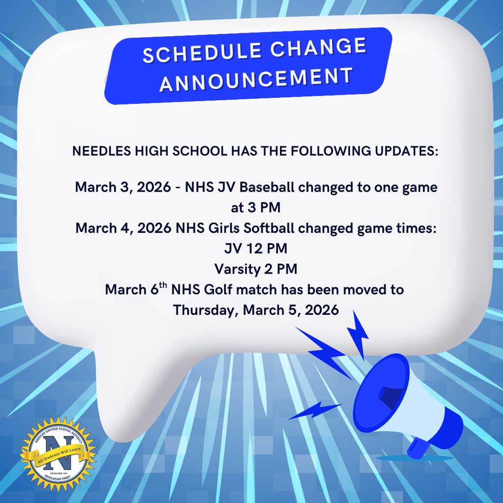 Schedule change announcement with updated times and details for upcoming events.