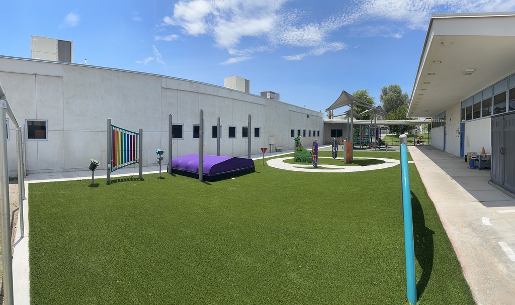 Photo of playground equipment newly installed at our Head Start Campus
