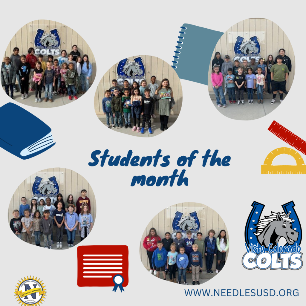 Students of the month posing.